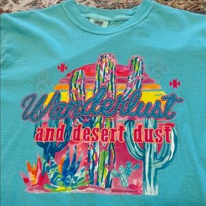 Wanderlust Blue Graphic T-Shirt size Medium